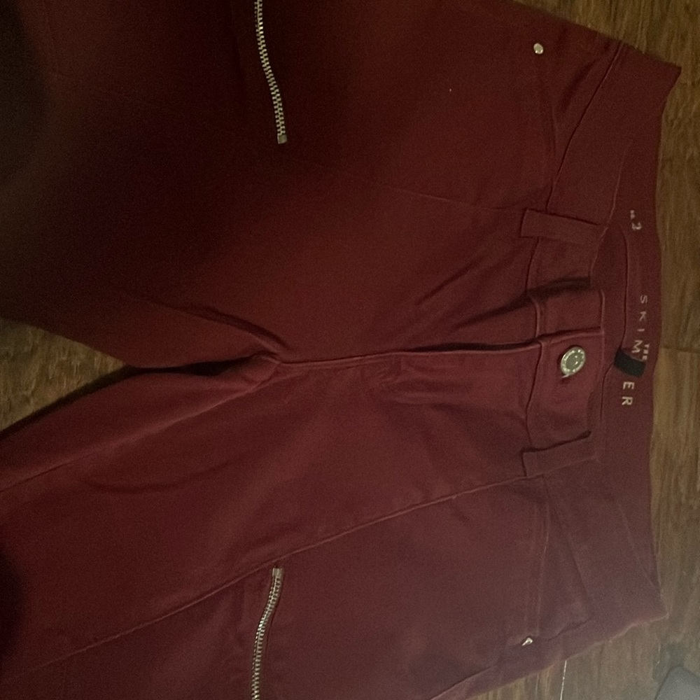 Red Jeans with zippered pockets